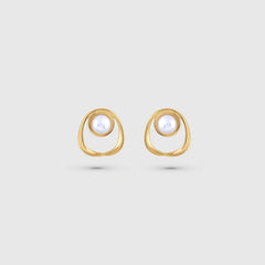 Halo Drop Earrings Gold