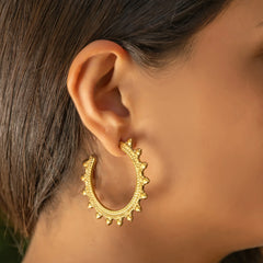 Crown Hoop Earrings