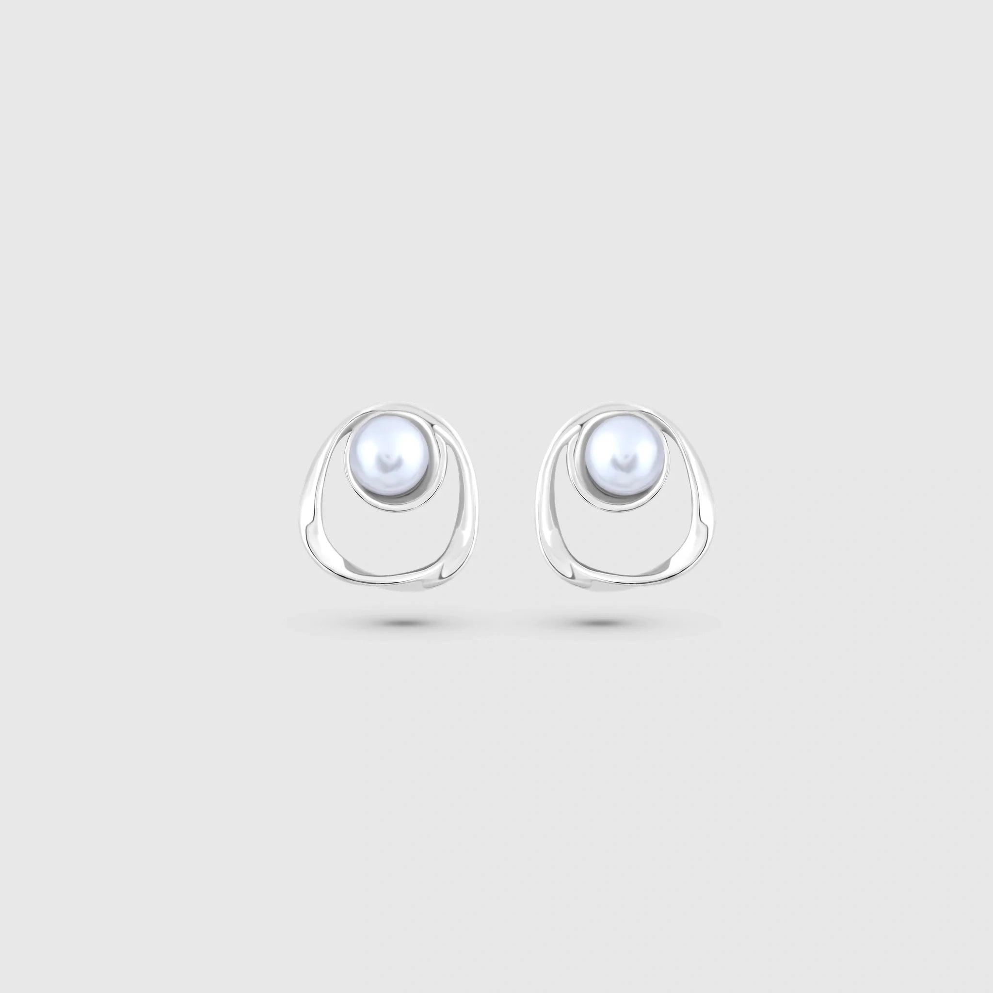 Halo Drop Earrings Silver
