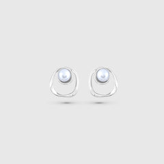 Halo Drop Earrings Silver