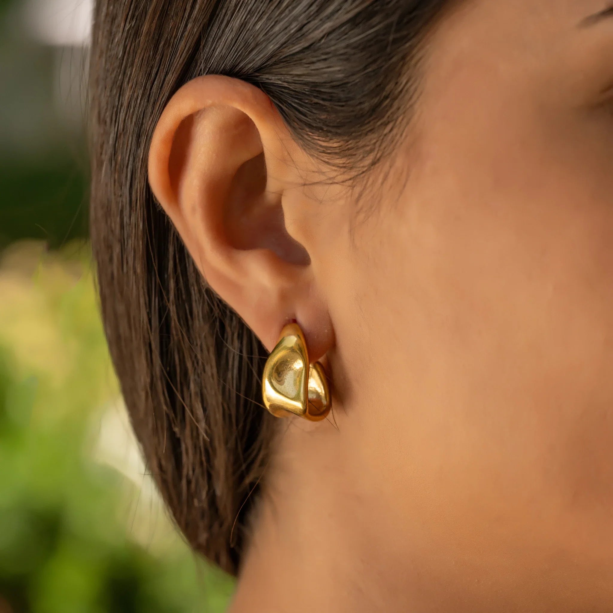 Freeform Earings Gold