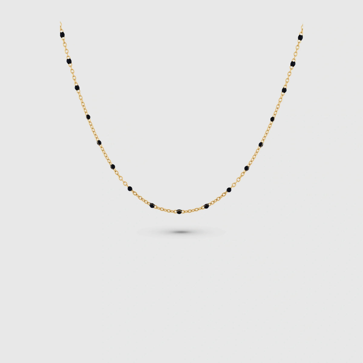 Black Bead Chain Necklace