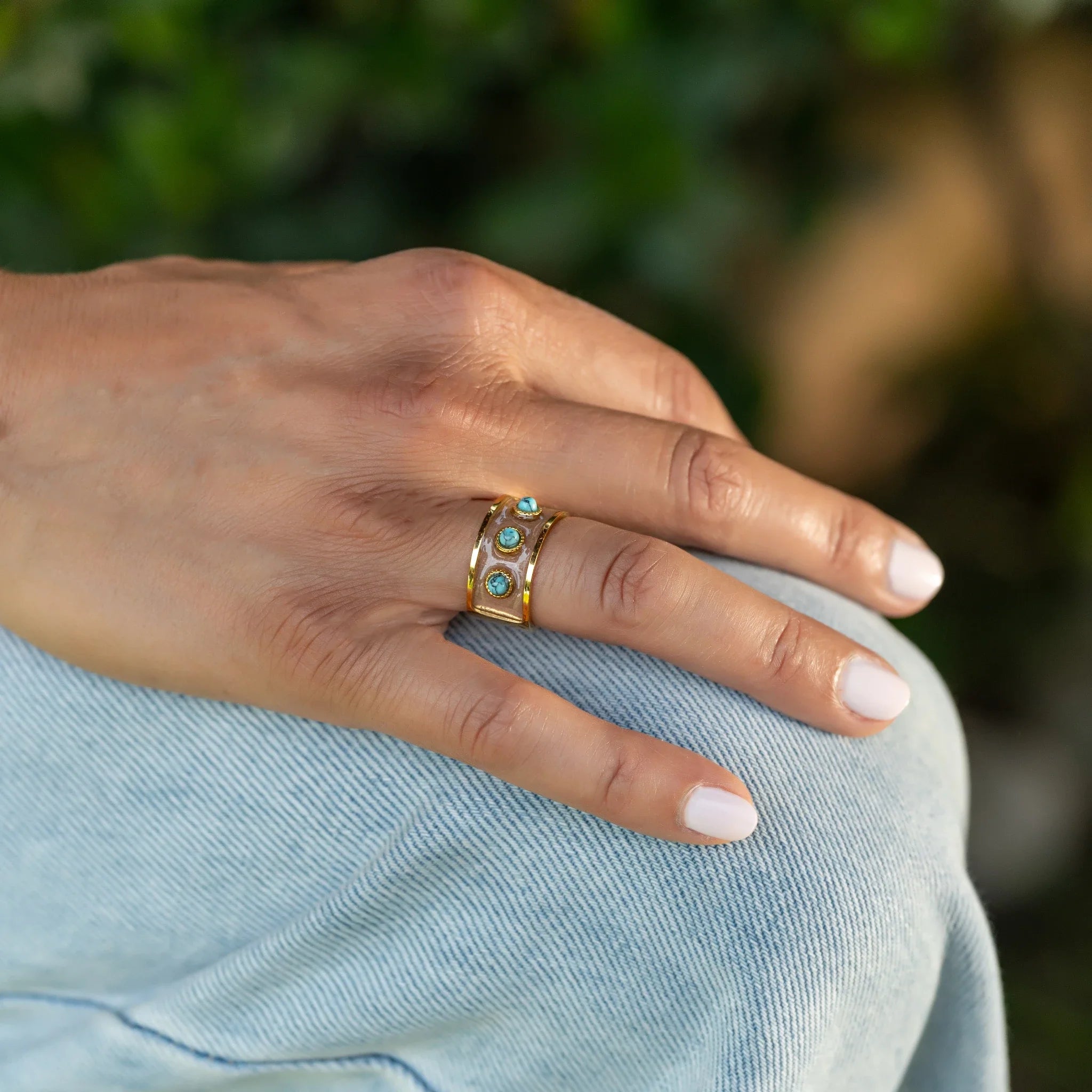 Turquoise Dot Ring